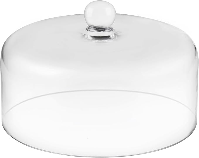 8" Wide Handmade Sturdy Glass Cake Dome, Cake Cover Lid for Cake, Food and Display, Glass Topper For Cake Plate And Cake Stand, Cake Stand Topper, Glass Dome Cloche, Glasss (8"x5.5")