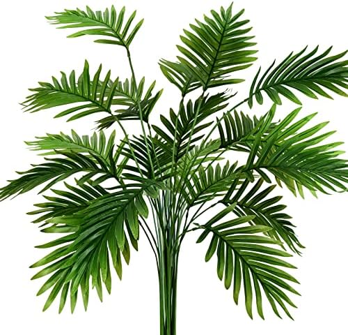 Hamore 32'' Artificial Palm Plants Leaves, Faux Tropical Palm Tree Leaf, Palm Tree Artificial Plants Fake Tree Large Tropical Leaves for Indoor Outdoor Home Office Decoration