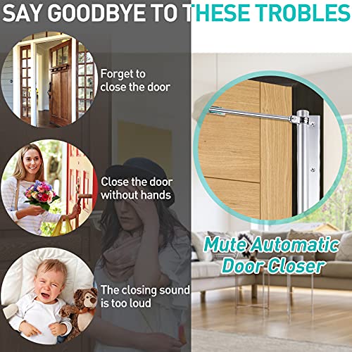 Commercial Grade Door Closer, Safety Spring Door Closer – Easy To Install To Convert Hinged Doors To Self-Closing For Middle-Weight Door(Aluminum Alloy) Weather Stripping Draft Stopper Soft Closing #TOP1