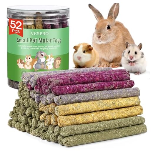 52Pcs Rabbit Chew Sticks, Guinea Pig Toys, Natural Timothy Teeth Stick