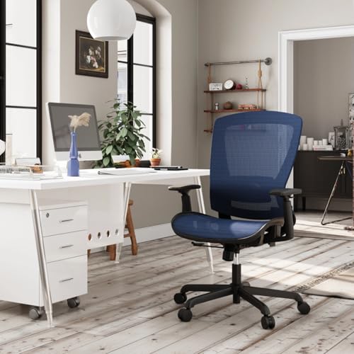 Image of ELABEST Mesh Office Chair,Ergonomic Computer Desk Chair,Sturdy Task Chair- Adjustable Lumbar Support & Armrests,Tilt Function,Comfort Wide Seat,Swivel Home Office Chair (Blue)