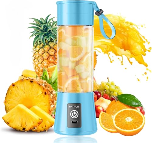 Image of MORGLES New Portable Electric Nail Drill Juicer 380ML USB Rechargeable Blender Heavy Duty Juicer, 6 Blades, Mini Handheld Fruit Hand Mixer for Home & Outdoor Use (Multicolor)