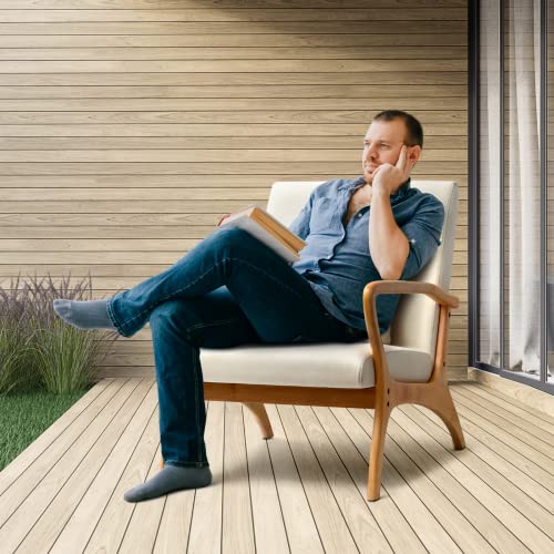 Cdcasa Mid-Century Modern Accent Chair With Cushion, 28.3'' Long Armrest Chairs Upholstered Linen Fabric Wood Frame Armchair For Living Room,Bedroom,Reading,Balcony, Set Of 2 #TOP4