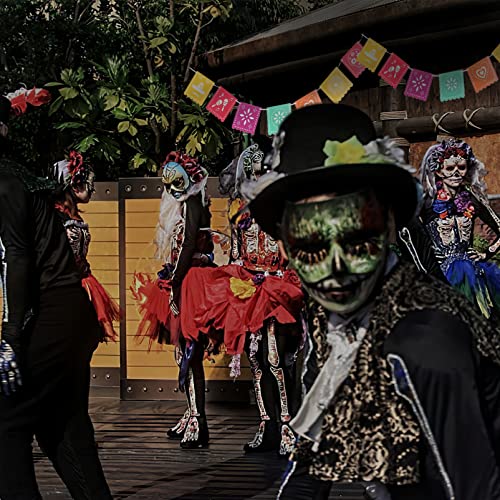 Amosfun 2 peças Dia do Mexicano Decorações de Festa Tema Dia dos Mortos Guirlanda Mexicana Festa Ban
