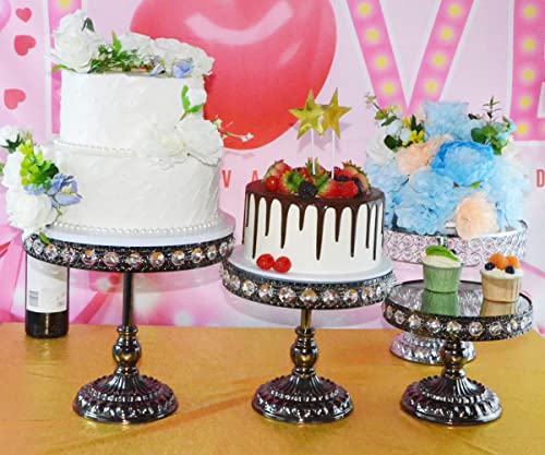 Cake Stand Set Of 3 Metal Cupcake Stands Dessert Display Plate For Wedding Party Birthday. (Black) #TOP2