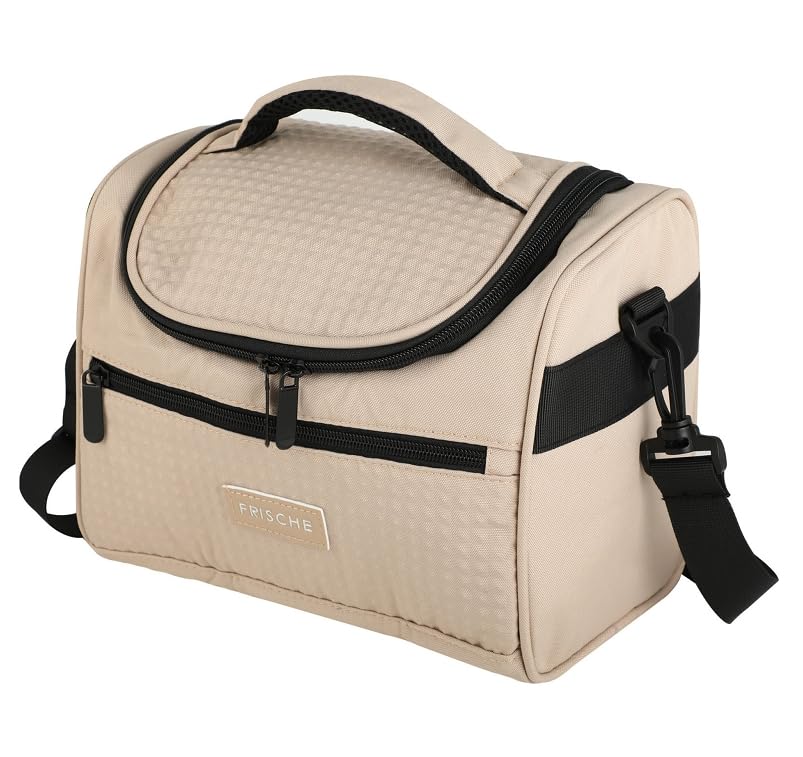 Bolsa isotermica - Bolsa termica porta alimentos - Fiambreras comida trabajo - Plegable con cremallera - Para trabajo, escuela, picnic, viaje (8.5L) (kaki)
