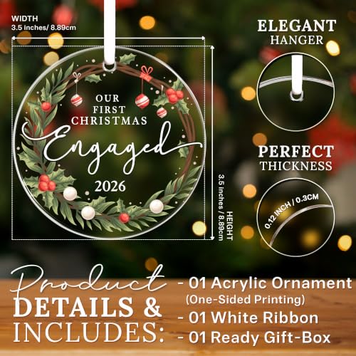 HEXMOZ Engagement Ornament 2026 - Engagement Gifts for Couples, Women, Her - Image 2