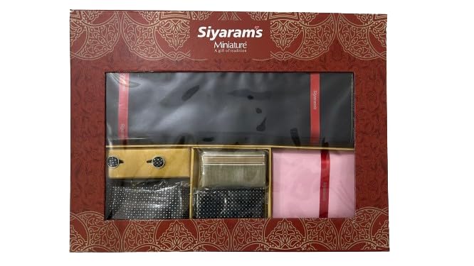 Image of Siyaram's suit length gift pack for men Cut 3 mtr shirt 2.25 With tie rumal broch cof buttons