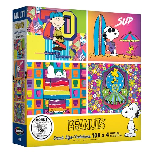 RoseArt - Snack Size Multi-Puzzle Set - Peanuts - 4 x 100 Piece Jigsaw Puzzle for Adults by RoseArt - Image 4