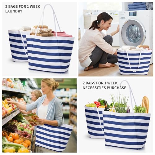 Image of KALIDI Beach Tote Bag Women Large Waterproof Sandproof Shoulder Handbag Packable Grocery Bag Hobo Purse for Picnic Vacation