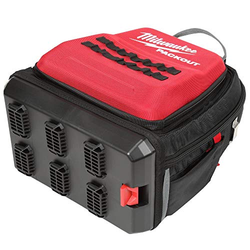 Tool Backpack,Red/Black,48 Total Pockets