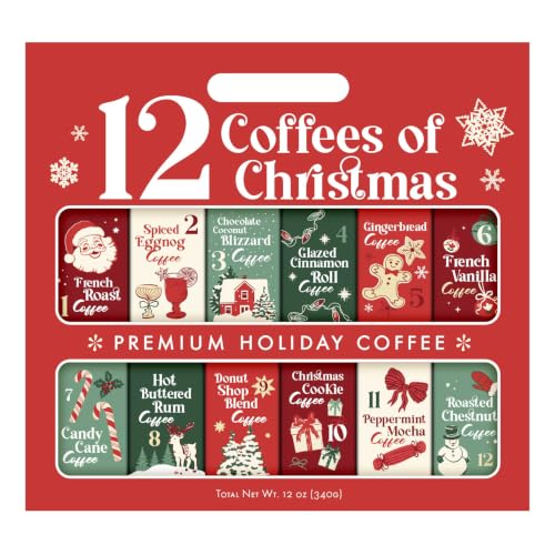12 Coffees of Christmas Premium Holiday Sampler Variety Gift Set