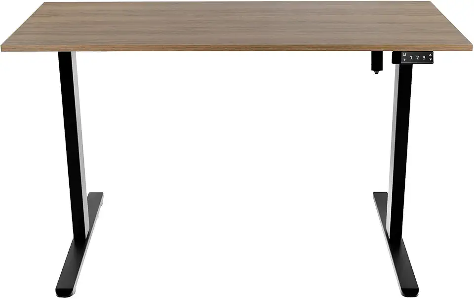 Mesa Preta Elevate 90 Play Elétrica 72-118cm com Tampo MDF, Visor Digital, 3 Memórias, Bivolt (Nogal Málaga, 90x60cm)