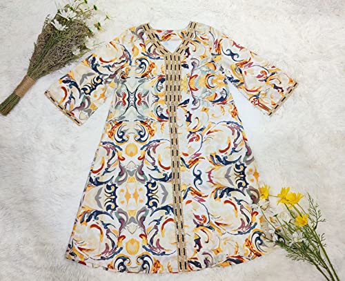 PolyJolly Mother and Girls Matching Abaya Dress Casual Moroccan Kaftan Gown Eid Clothes2