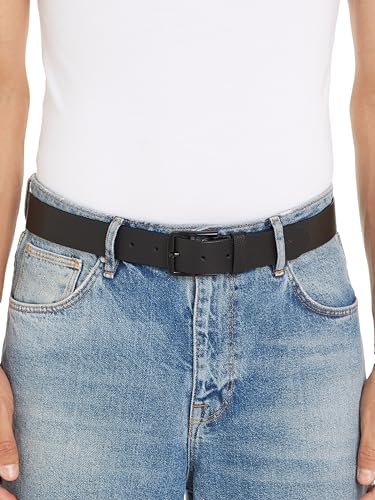 Calvin Klein Herren Gürtel Classic Flat aus Leder, Schwarz (Black/Black), 115 cm – Ansicht 2