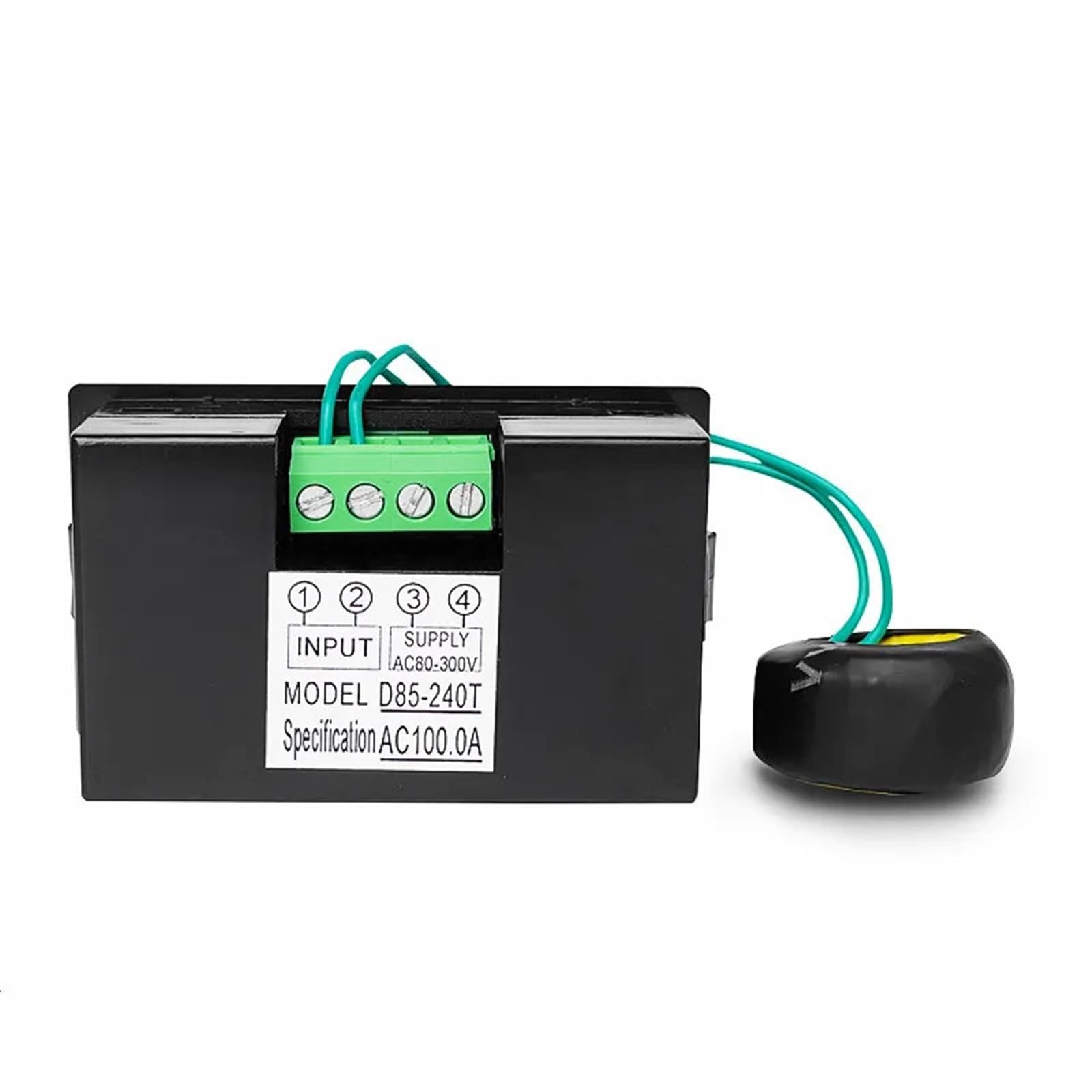 Amperímetro digital con pantalla LCD D85-240T, CA 50 A, CA 220 V 380 V, instrumento de medición eléctrica digital, blanco y negro, 1 unidad(Black,0-10.00A)