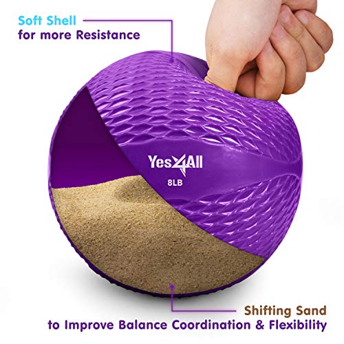 Image of Yes4All Weighted Toning Balls for Exercise, Soft Medicine Balls for Exercise, Pilates, Yoga, Balance, Flexibility, 2-10lbs