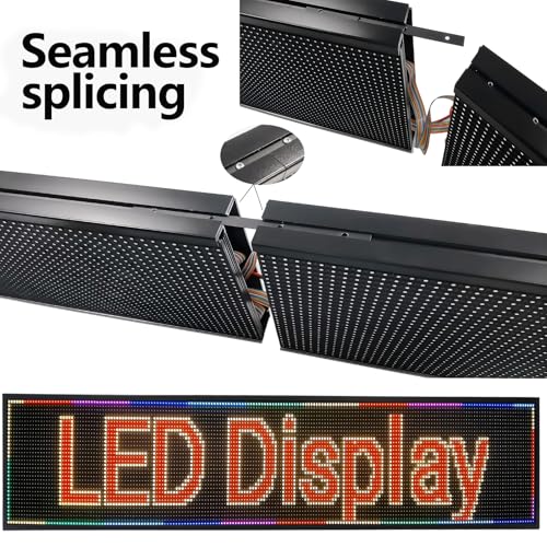Image of Outdoor P10 LED Scrolling Programmable Sign 77 inchx14 inch, Bright High Visibility Digital Led Signage Displays, Message Signs for Business, Restaurant, Window Shop