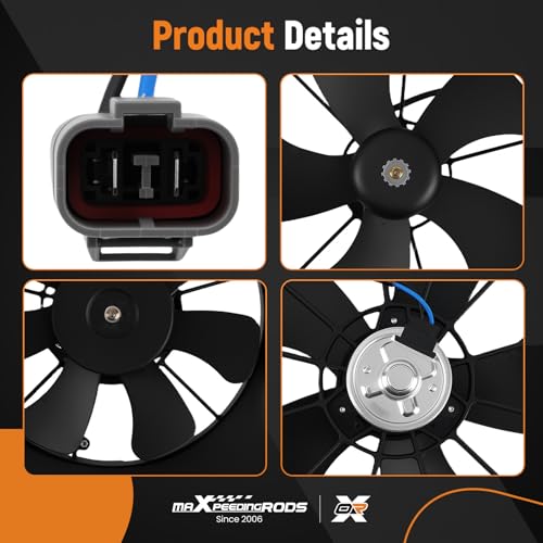 Image of maXpeedingrods 2PCS Radiator AC Condenser Cooling Fan Assembly for Honda CR-V 2002-2006, for Honda Element 2003-2006, 38611PNA00 HO3113116 19015PNB003 38616P3G003
