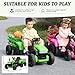 TOBBI Kids Electric Ride On Toy Tractor, 12v Battery-Powered 4 Wheels Ride On Car with Trailer, 35W Dual Motors/3-Gear-Shift/LED Lights/USB Audio Functions for Toddlers 3-6 Years-Dark Green