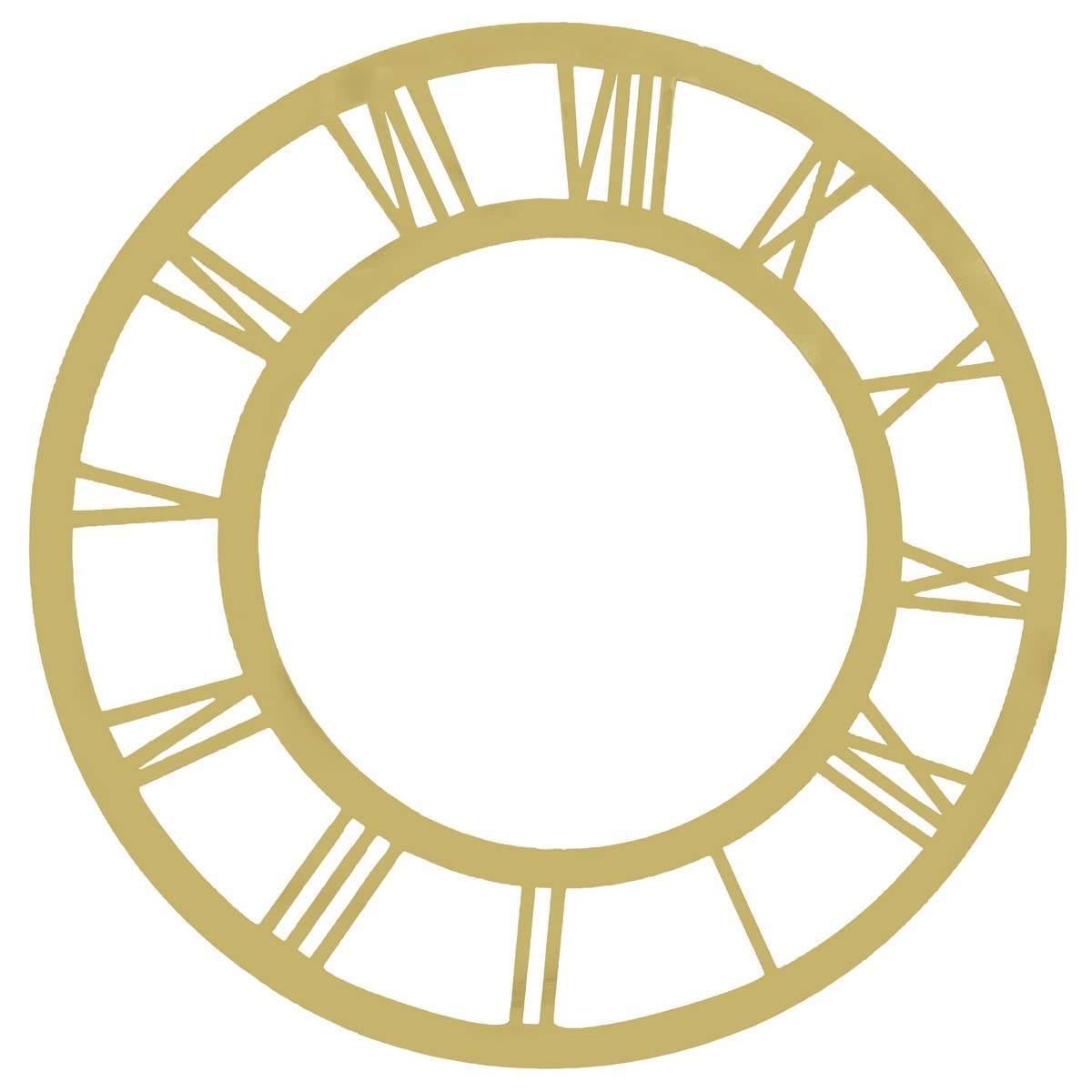 Wooden Cut-Out Clock Frame (Ring) Design for Resin Art & Art & Craft 4MM (Golden Acrylic Roman 10")-image-11