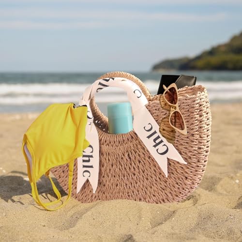 Bolso pequeño de paja trenzada para mujer miniatura 3