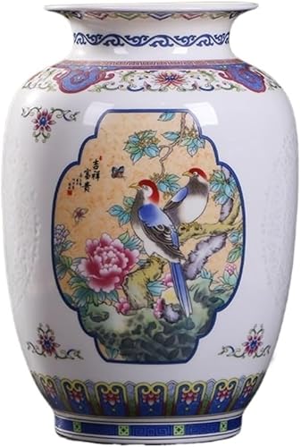 Vase Tabletop Blue And White Pastel Exquisite Antique Chinese Ceramic Ornaments Porcelain Living Crafts Vase 31cm(B)
