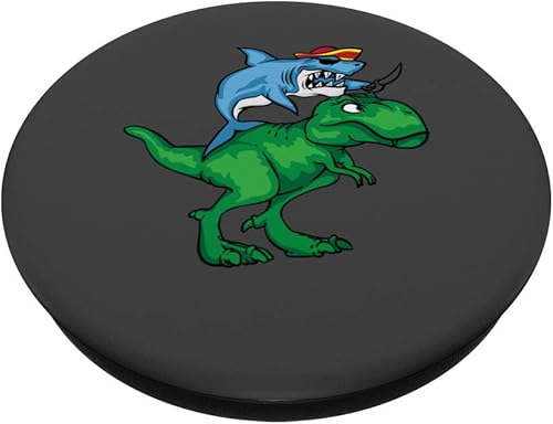 Miniatura 2 de Regalo para el día de la semana con diseño de pirata de tiburón en forma de T Rex  PopSockets Grip y Stand para teléfonos y tabletas