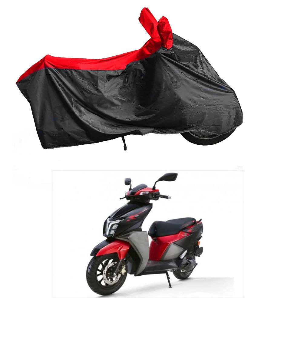 RiderShine Water Resistant Scooty Cover for Ntorq 125 Race Edition (Compatible with All Ntorq 125 Models) | UV Protection Dust Proof Scratch Proof Black Red