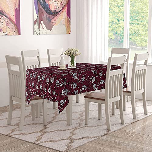Image of Dakshya Industries PVC Waterproof Withoutlace Dining Table Cover (Size - 54X78 Inch) Rectangle 6 Seater Heat Rasistant Table Cloth (T12)