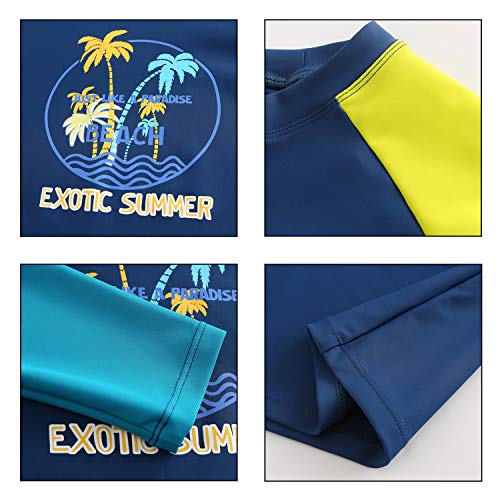 Image of HowJoJo Boys Short Sleeve Rash Guard Shirts Swim Shirt UPF 50+
