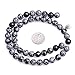 8mm Round Snowflake Obsidian Beads Strand 15