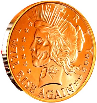 Peace Dollar - Liberty will Rise Again 1 oz fine copper coin 39 mm round , art bullion ApocalypseZe Zombie Series Limited and Rare - Not re- Minted