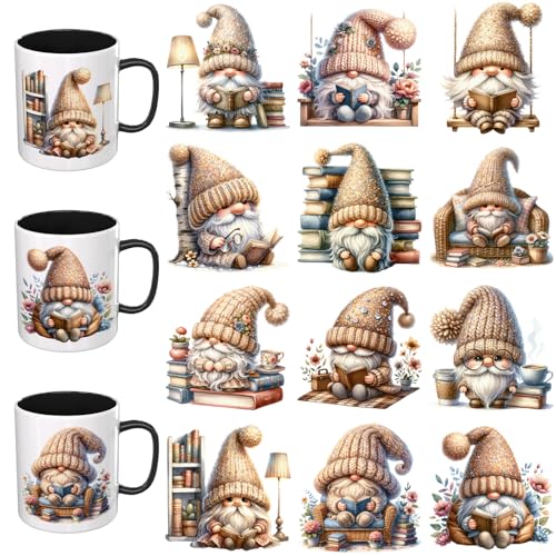 Elewins 12 Sheets Book Gnomes UV DTF Stickers