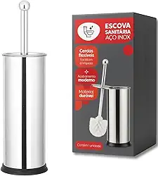 Escova Sanitária Inox – Suporte com Vedação Antiodor, Cabo em Aço Inoxidável, Base Antiderrapante, Cerdas Densas para Limpeza Profunda do Vaso Sanitário – Design Moderno e Higiênico KOALAECOM®