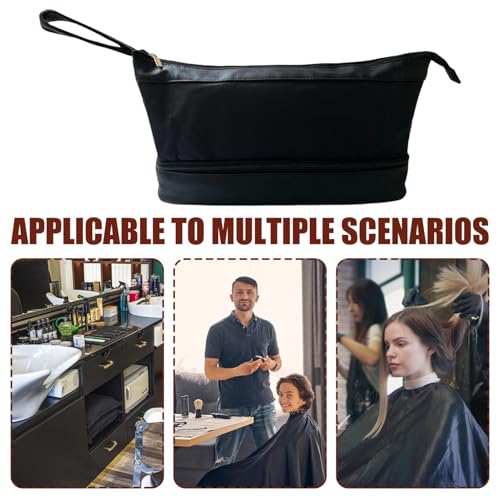 Sac de rangement double couche étanche avec compartiments de coiffure - 5