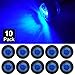 Bkinsety 10piezas Luz indicadora de marcador redonda de 3/4"LED frontal y lateral trasera Luz de marcador de bala resistente al agua 12V para camión de automóvil (Azul)