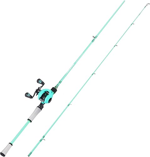 Miniatura 3 de One Bass Spirit Flame - Carrete de caña de pescar Spinning & Baitcasting con grafito 2 piezas en blanco, guías de acero inoxidable