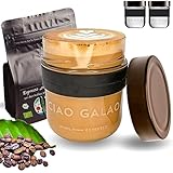 Ciao Galao® Kaffeegläser mit Deckel (2x 225ml) Barista | Inkl. Premium Espresso Kaffeebohnen | Kaffeebecher to Go | Kaffee Geschenk-Set | Coffee to go Becher | Espresso Zubehör