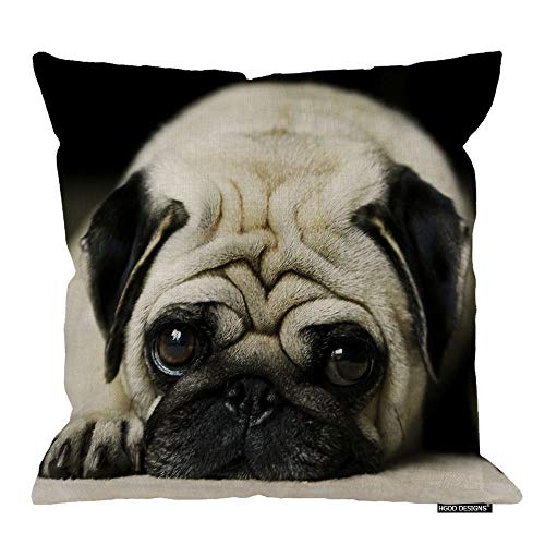 Capa de almofada para cachorro HGOD DESIGNS Pug 45,72 cm x 45,72 ...