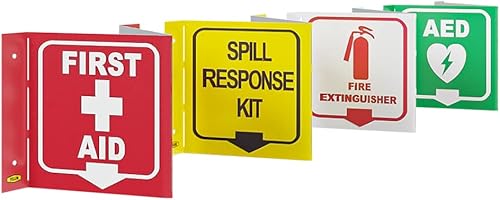 Miniatura 5 de Mantente seguro con nuestro letrero de extintor de incendios plegado que cumple con la normativa OSHA, 5 x 7 pulgadas, aluminio de 0.039 pulgadas,