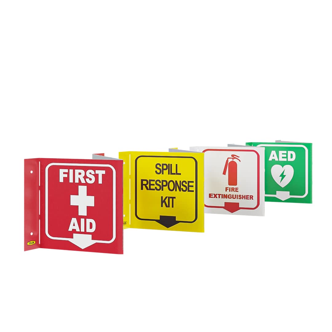 Stay Safe with our OSHA Compliant Folded Projecting First Aid Sign - 5"x7", 1mm Aluminum, Essential Workplace Safety Warning — Amazon image 5