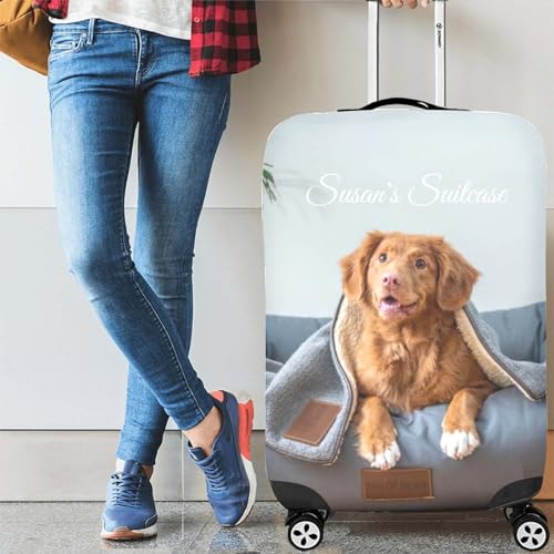 Personalized Luggage Cover Custom Suitcase Cover Customized Travel Luggage Cover Add Name Photo Logo Text Design Personalized Washable Print Elastic Suitcase Protector2