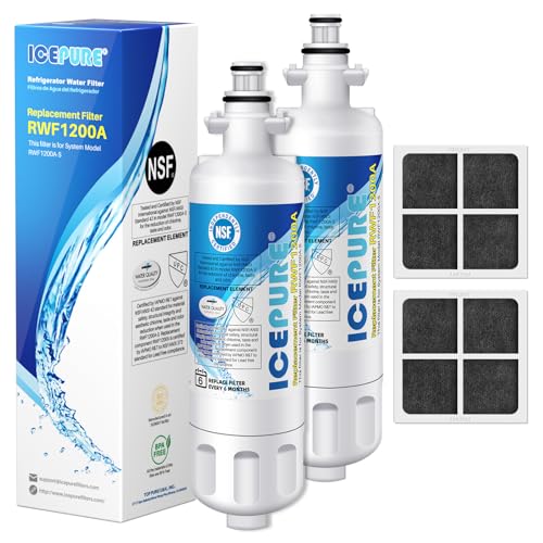 Image of ICEPURE 46-9690 Replacement for LG LT700P ADQ36006101, Kenmore Elite 46 9690, LFXC24726S, 469690, ADQ36006102 LMXS27626S LFXS30766S Refrigerator Water Filter and LT120F Fresh Air Filter,2Combo