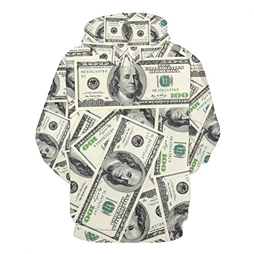 Kyku Money Hoodie Funny Sweatshirts For Men Hoodies Dollar Pullover 3D Mens Clothing(Large, Money Hoodies) #TOP1