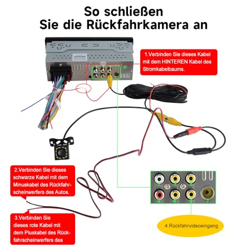 Junsun 1-DIN Autoradio mit 6,36 Zoll IPS-Touchscreen CarPlay & Android Auto, Lenkradsteuerung, Rückfahrkamera-Anschluss, USB, externes Mikrofon & RDS