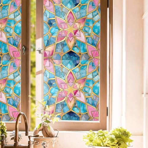 Vinilo Decorativo para Ventana 15.7x118in Azul y Rosa miniatura 1