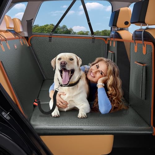 Housse de siège auto pour chien avec dessous rigide anti-chute et grille de protection