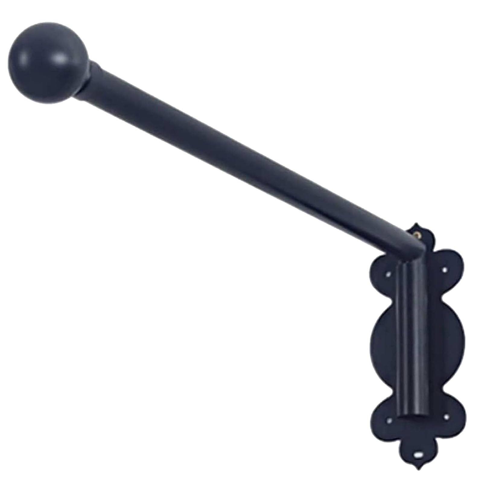GLDYTVF Heavy Duty Black Swing Arm Curtain Rod for Eyelet Curtains Metal Window Display Stand with Finials Ideal for Side Panels Adjustable and Durable Home Décor Solution