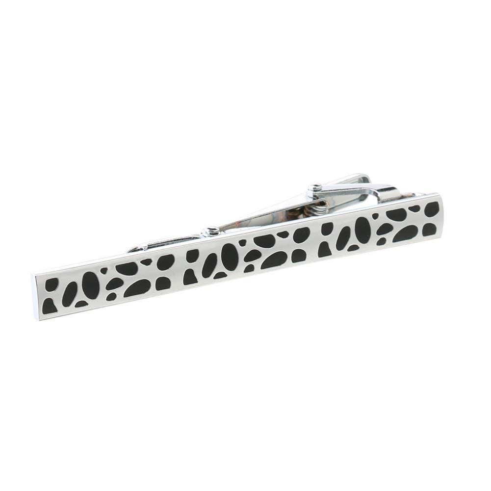 Men Wedding Anniversary Business Black Point Alloy Tie Clips and Cufflinks Set